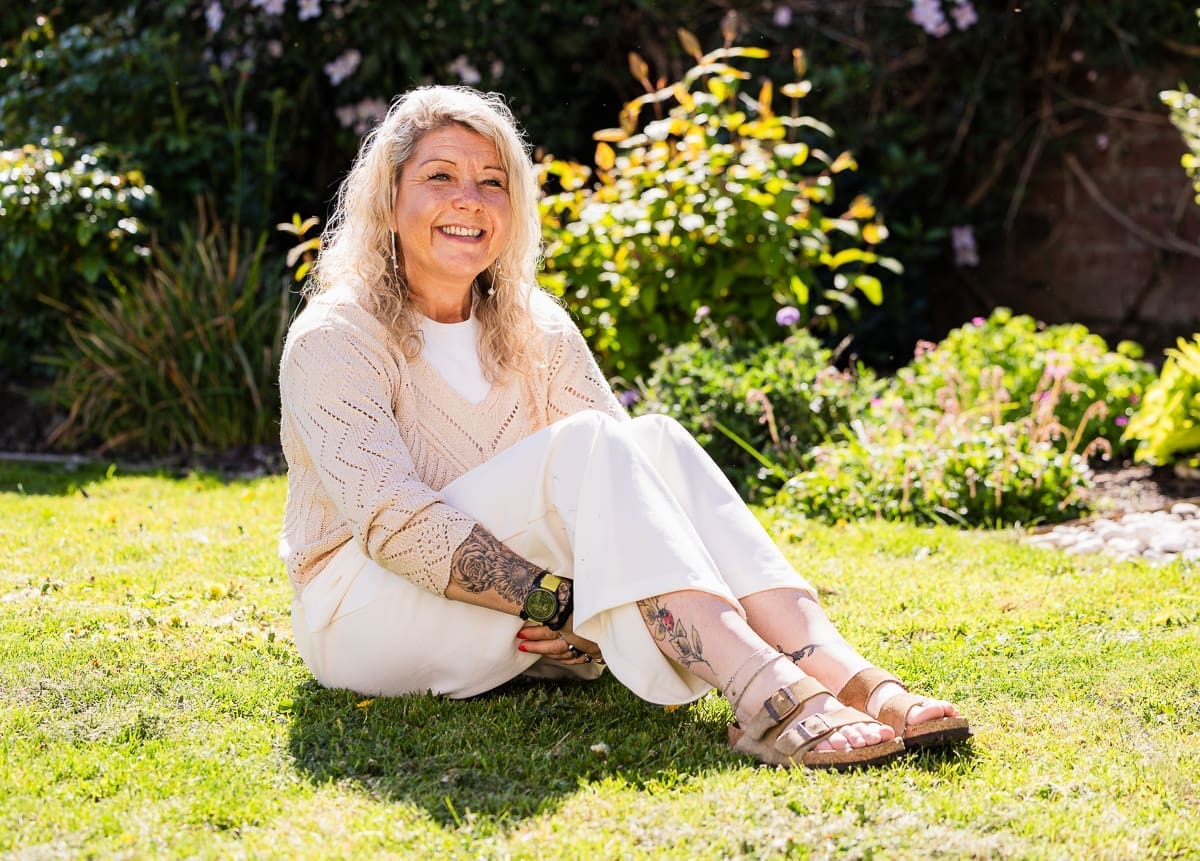 Photo of Vicki of Strachan IP relaxing in her garden